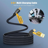 4 in 1 USB C Charging Cable 1m Type-C Connector Nylon Braided PD 65W Fast Charging
