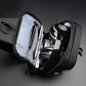 Multifunction Patent Chest Bag Men Waterproof Men Crossbody Bag Anti-theft Travel Bag Male USB Charging Chest Bag Pack
