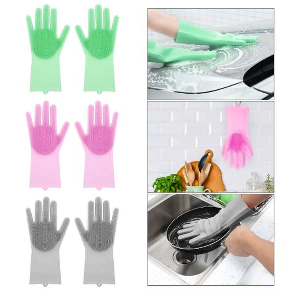 Magic Dish Washing Gloves With Scrubber