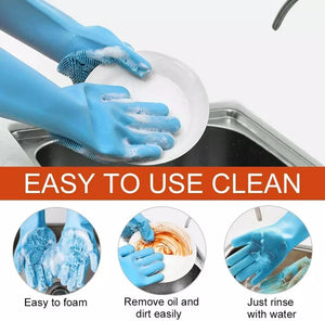 Magic Dish Washing Gloves With Scrubber