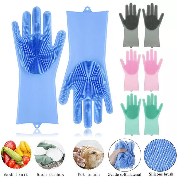 Magic Dish Washing Gloves With Scrubber